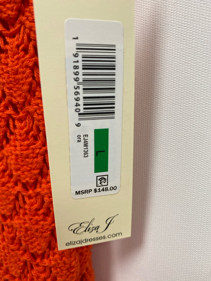 NWT Eliza J Size L Orange Tank Crochet Ladies Dress