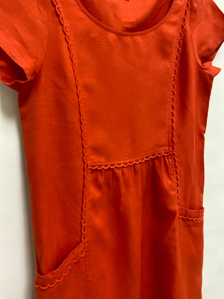 Boden Size 4 Orange Linen Ladies Dress