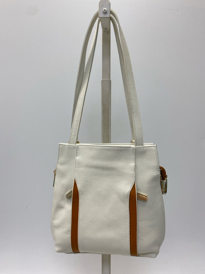ValentinA White Gold Accent(s) Leather Tote Bag