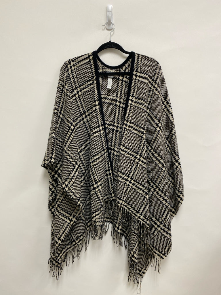 Ann Taylor Size OSFM Cream/Black Woven Drape Wool Ladies Sweater