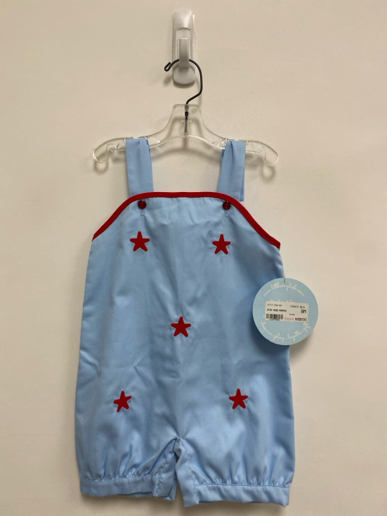 NWT Little English SIZE 9M Powder Blue Red Stars Sleeveless Boy&