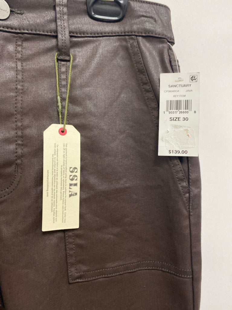 NWT Sanctuary Size 30 Espresso Faux Leather Ladies Pants