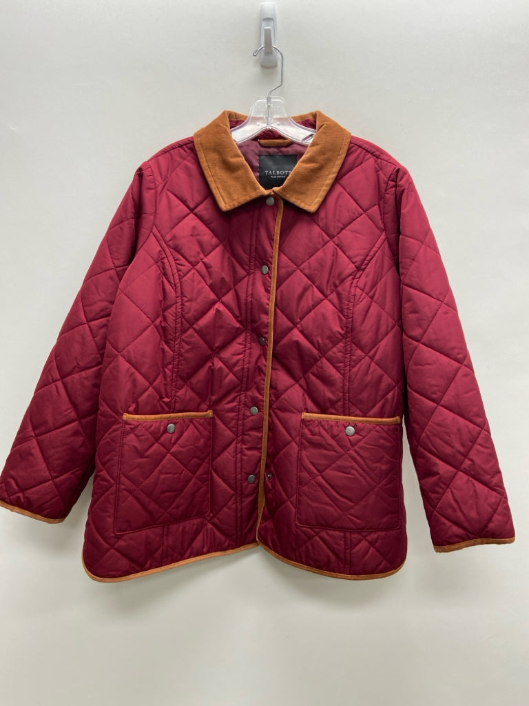 Talbots Size 1XP Maroon Tan Trimmed Plus Size Jacket
