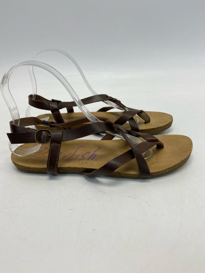 Blowfish  Size 8.5 Dark Brown Crisscross Sandals