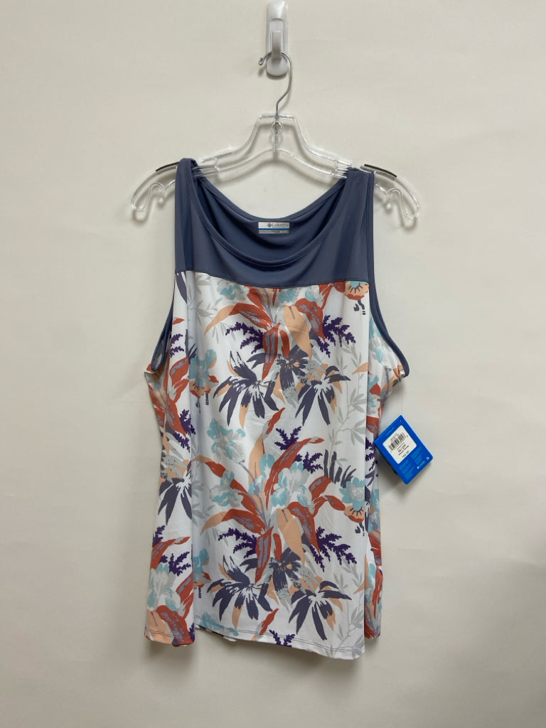 NWT Columbia  SIZE  2X Gray Coral/Purple Assorted Print Sleeveless Plus Size Top