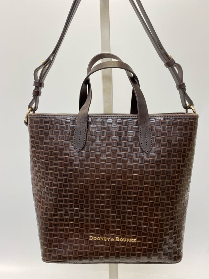 Dooney &amp; Bourke Dark Brown Woven Leather Handbag