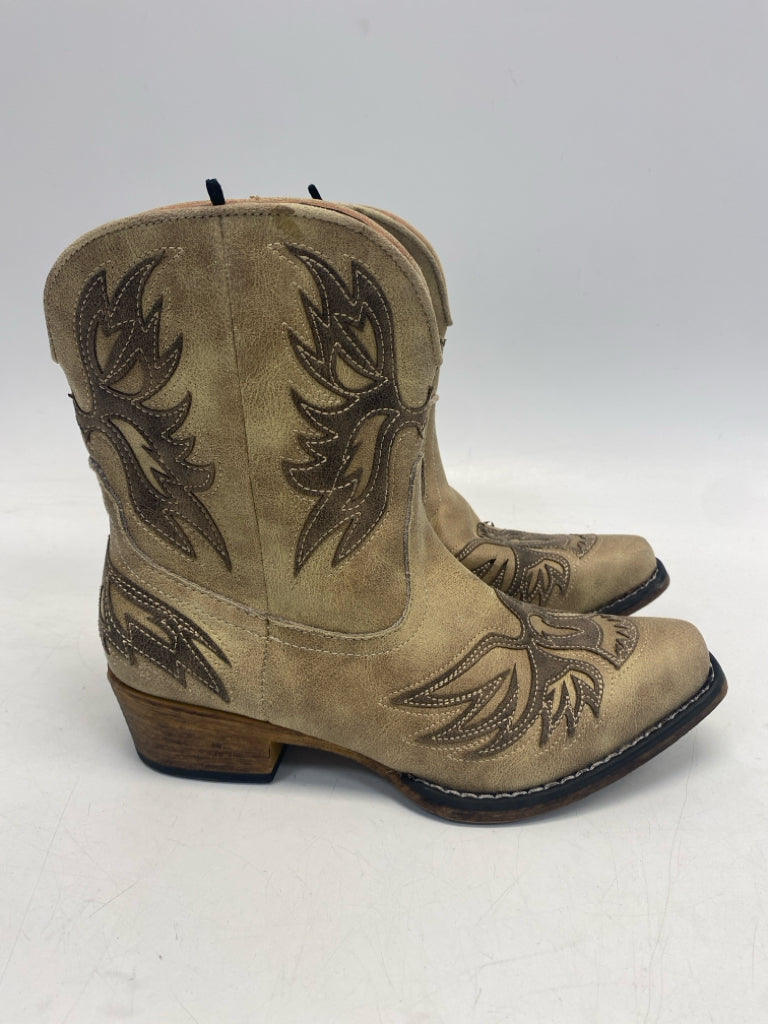 Roper US Shoe Size 9 Cream Brown Boots