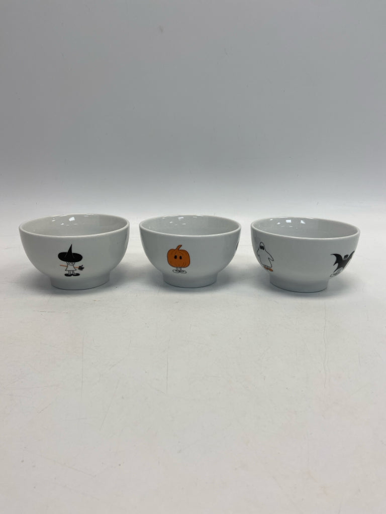 White Orange/Black Characters Ceramic Halloween