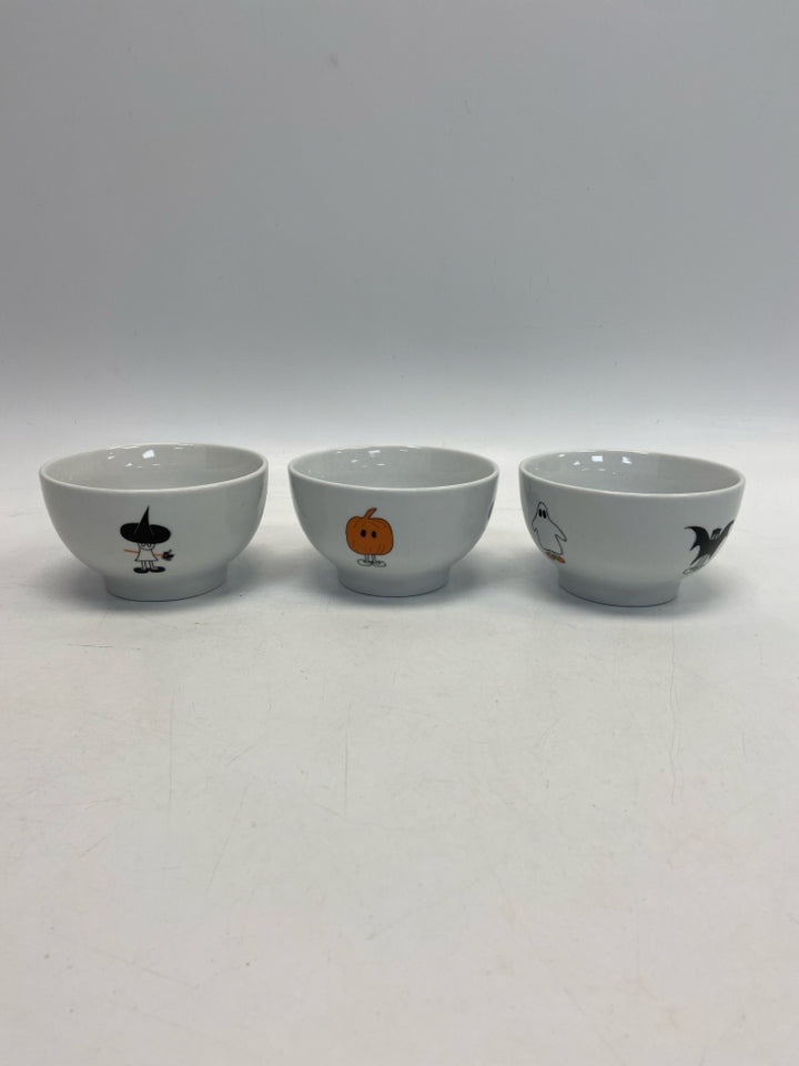 White Orange/Black Characters Ceramic Halloween
