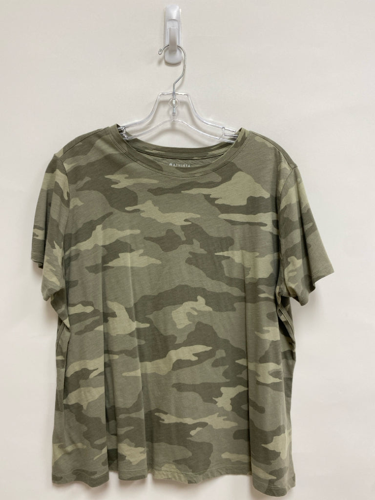 Athleta  SIZE  1X Sage Olive Green Camouflage Plus Size Top