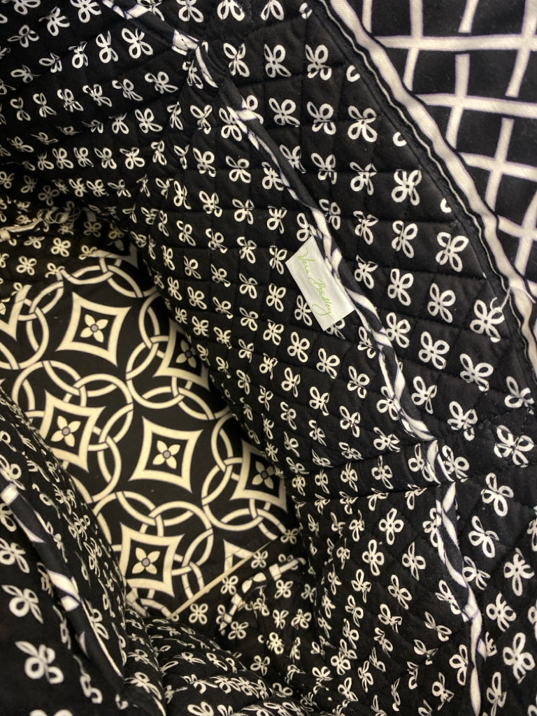 Vera Bradley Black/White Print Quilted Tote Bag