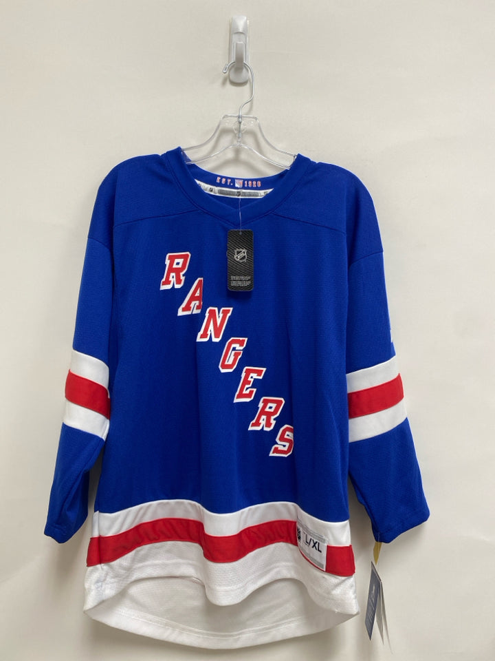 NWT Size L Blue Red/White Men&