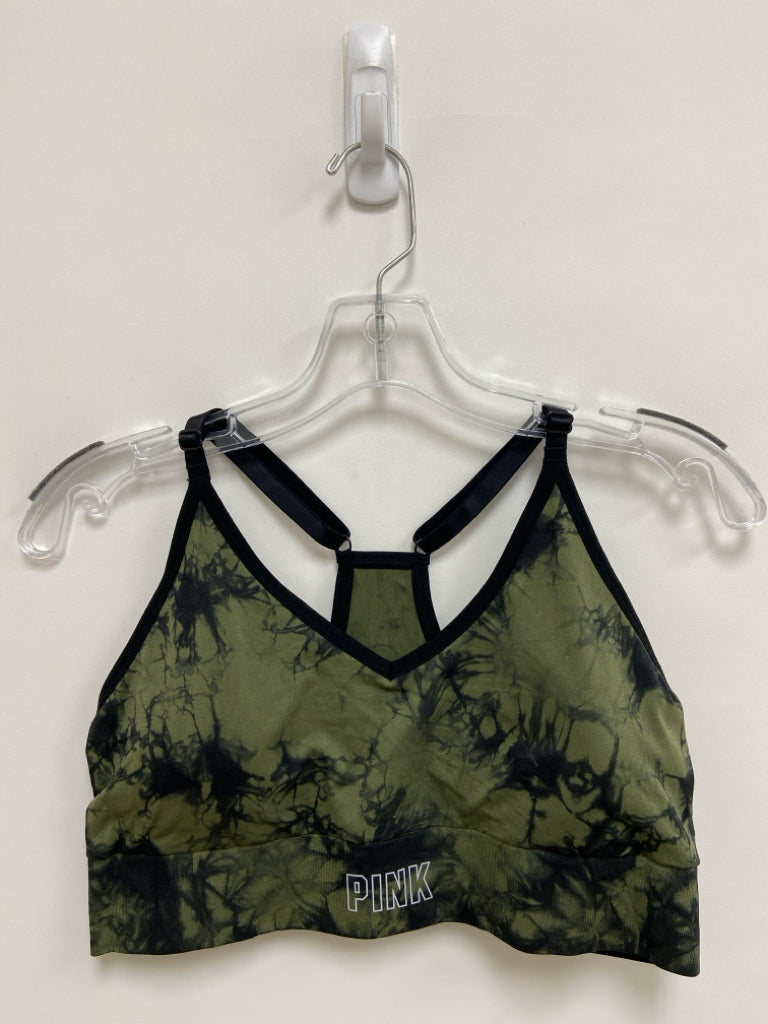 NWT Victoria Secret Size XL Green Black Tie Dye Athletic  Bra
