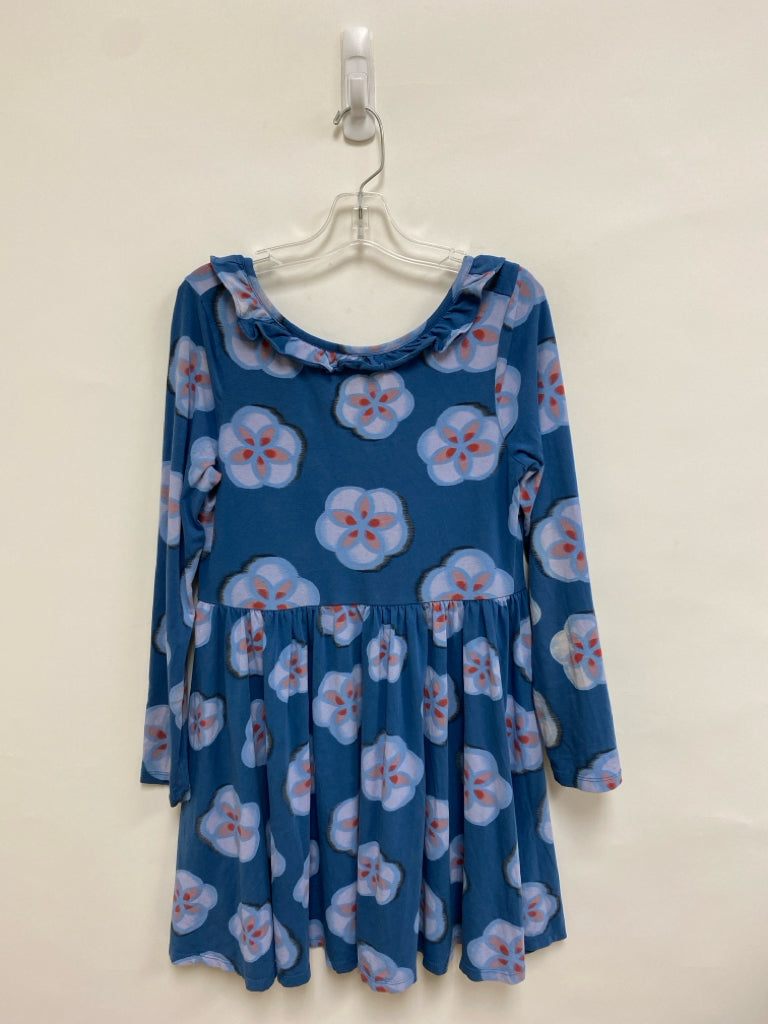Tea SIZE 16 Blue Gray/Coral Floral Long Sleeve Girl&