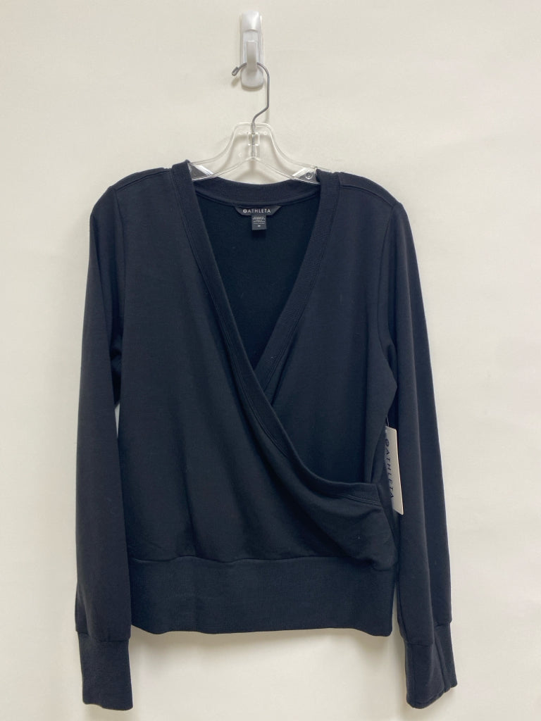 NWT Athleta Size M Black Wrap Athletic Sweatshirt