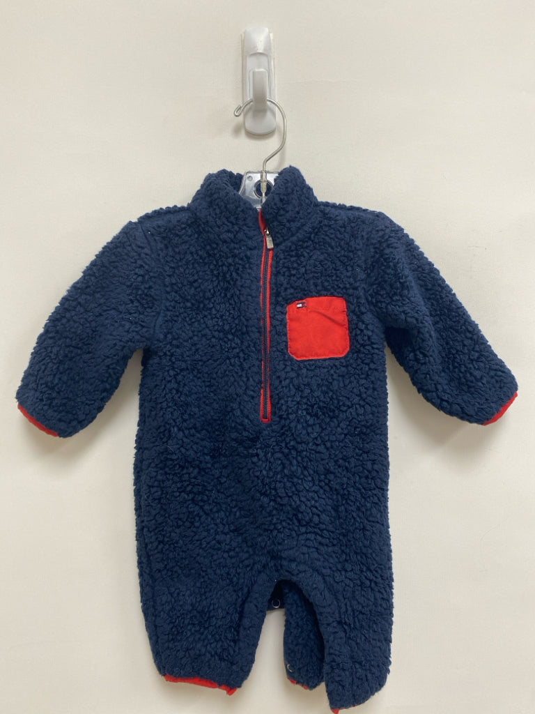 Tommy Hilfiger SIZE 0-3M Navy Red Sherpa Boy&