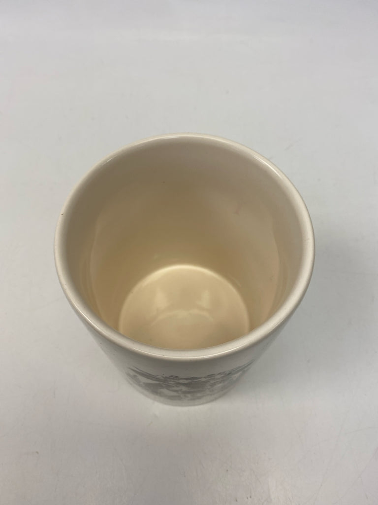 White Black Cow Ceramic/Wood Canister