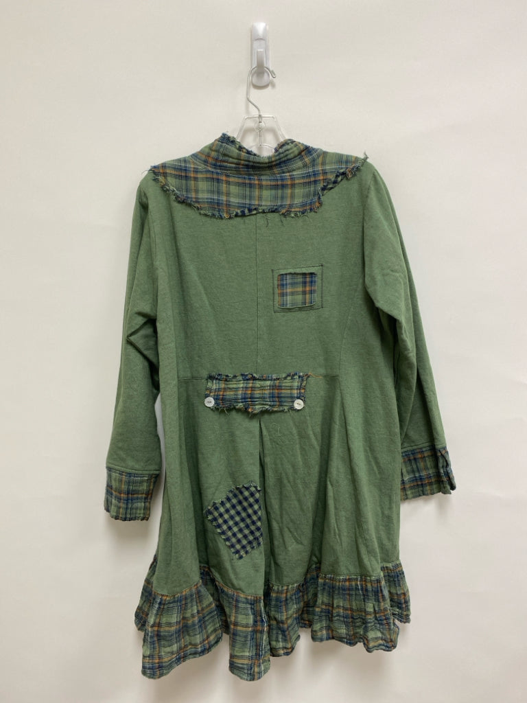 Paper Lace Size S Green Blue/Orange Plaid Button Up Ladies Jacket