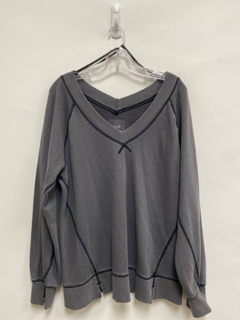 Aerie Size S Charcoal Texture Long Sleeve Ladies Top