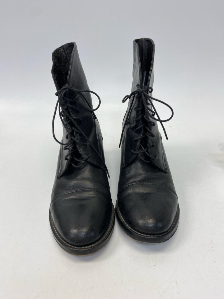 Size 38 Black Lace-up Boots