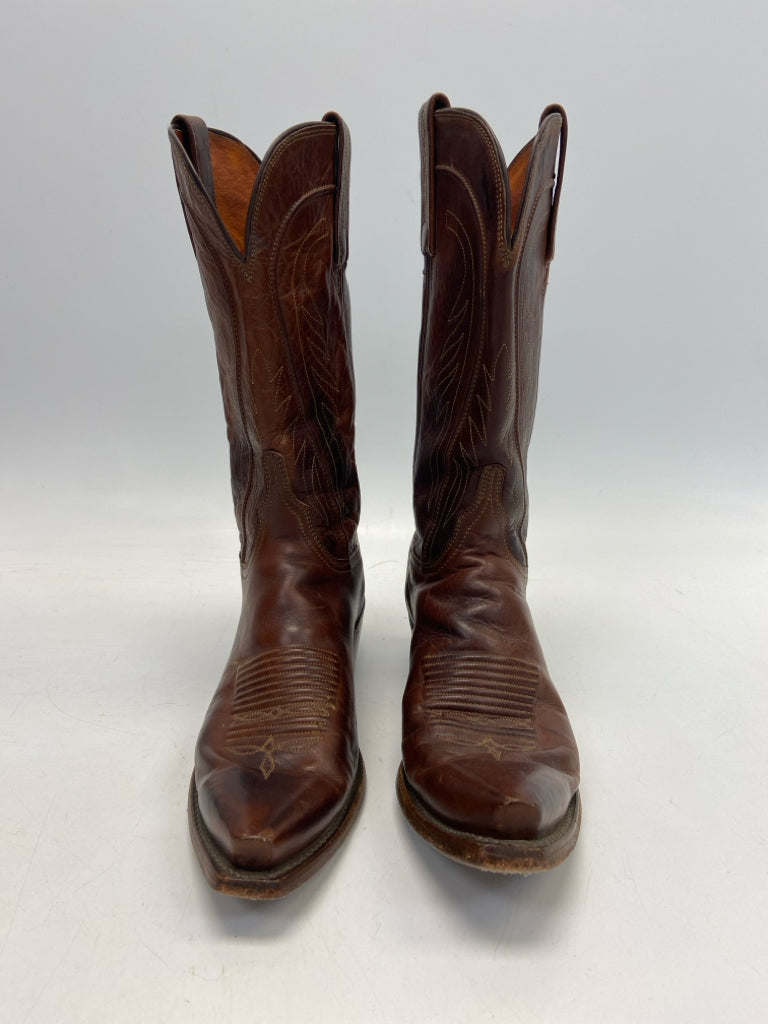 Lucchese Size 9 Brown Western Men&