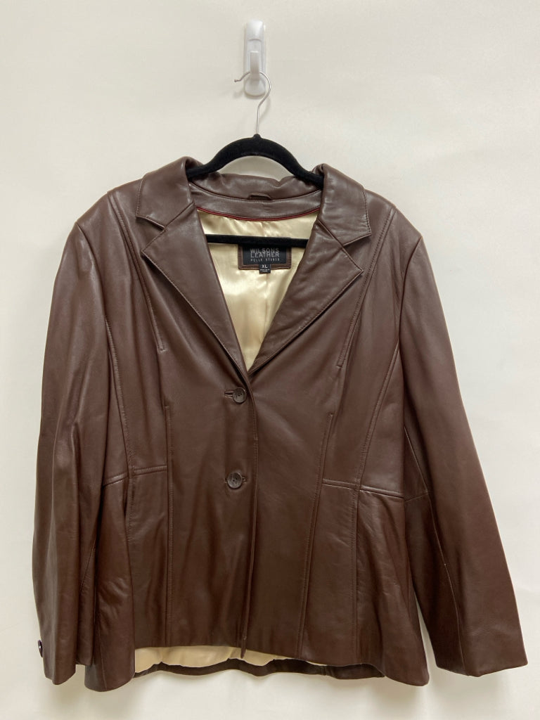 Wilsons Leather Size XL Dark Brown Leather Ladies Jacket