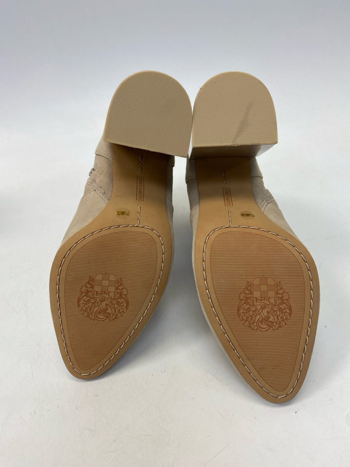 NWOT VINCE CAMUTO US Shoe Size 7.5 Cream Side Zipper Suede Boots
