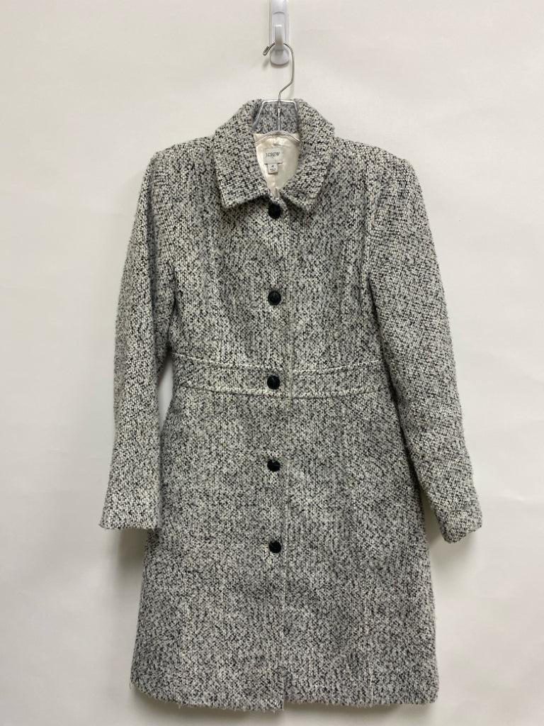 J Crew Size 4 White/Black Gray Mottled Button Up Ladies Jacket