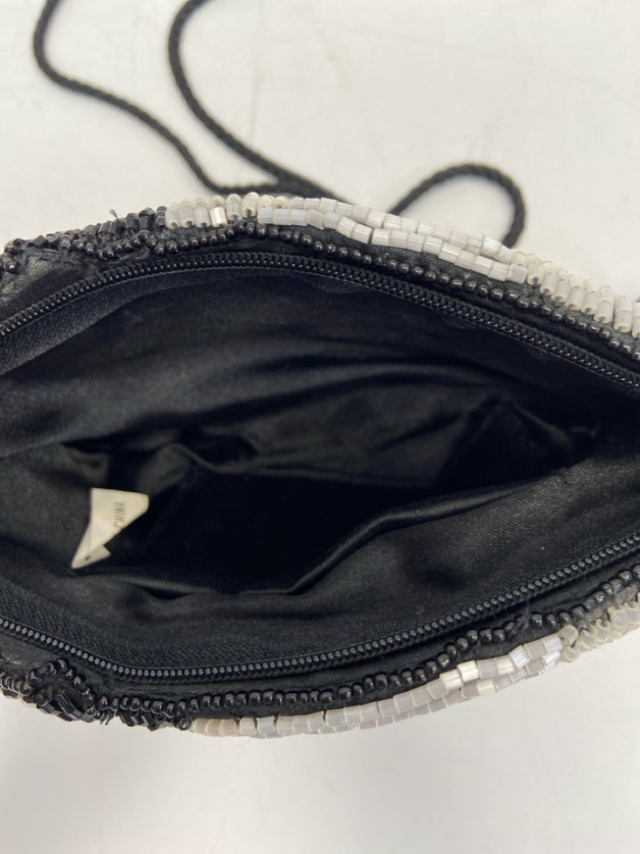 Black Silver Beaded Handbag