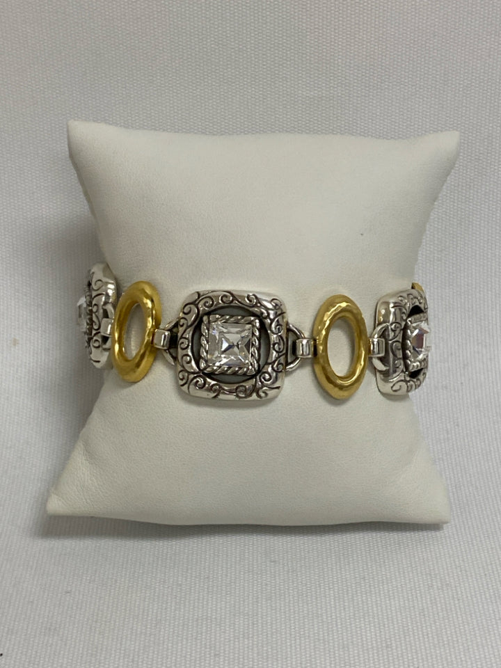 Brighton Silver Color Gold Color Jeweled Bracelet