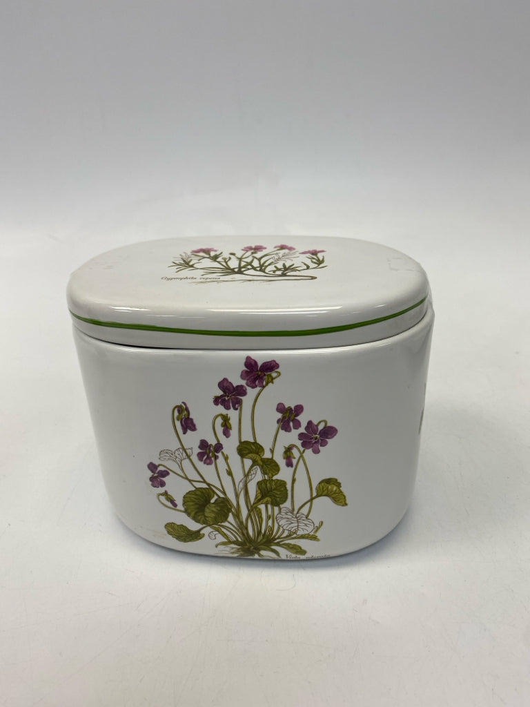 White Pink/Purple Flowers Jar