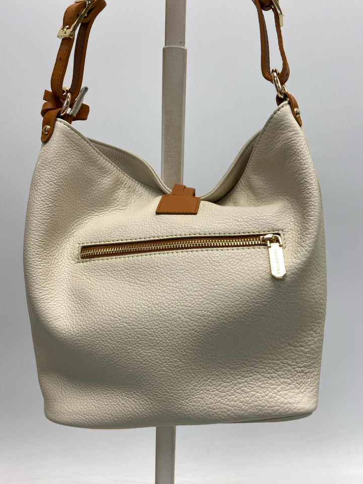 ValentinA Cream Brown Handbag