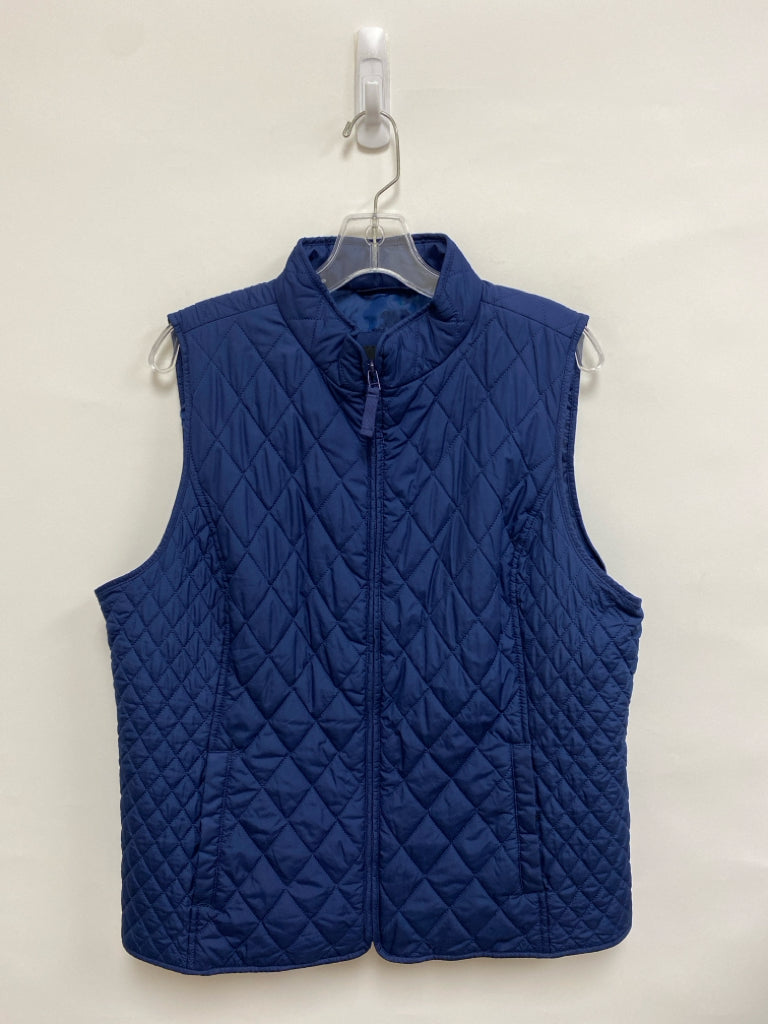 Talbots Size XL Navy Zip Down Quilted Ladies Vest