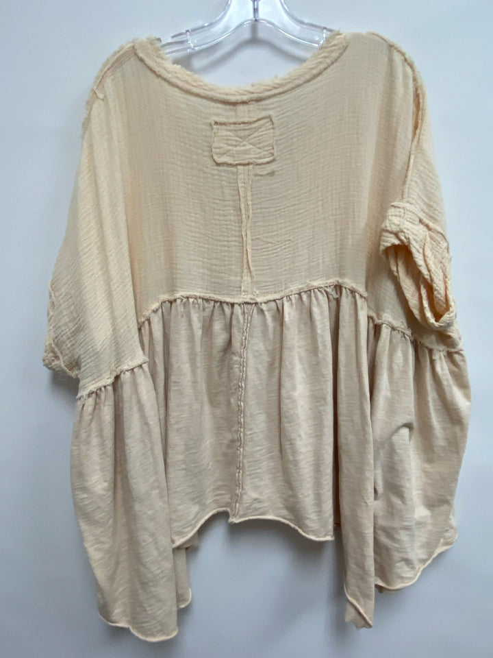 Size L Cream Gauze Ladies Top