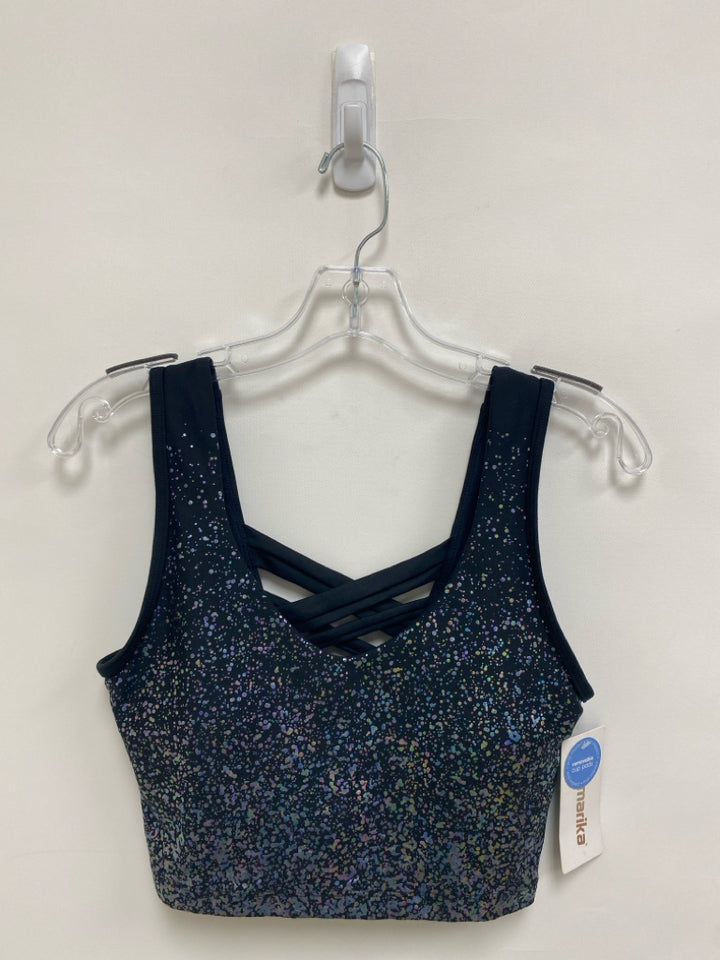 NWT Marika Size M Black Iridescent Dots Athletic  Bra