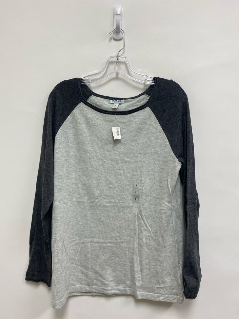 NWT Old Navy Size L Charcoal Gray Color Block Ladies Sweater