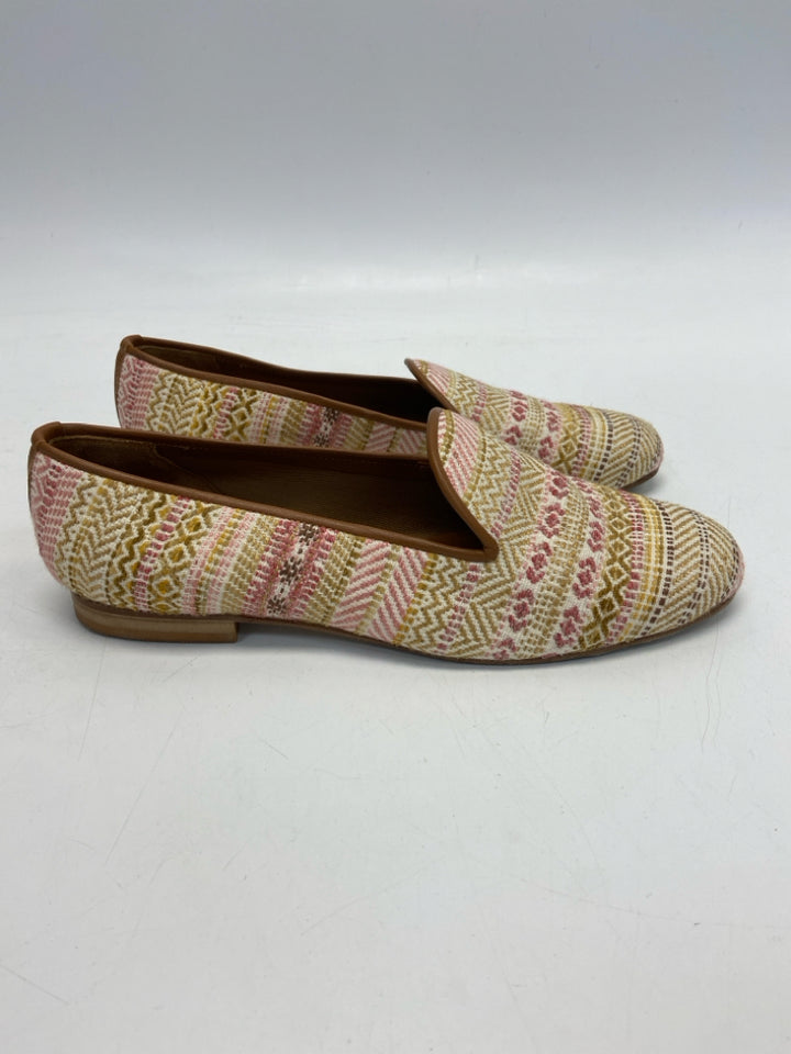 Ramon Tenza  Size 9 Cream Pink/Multi Stripe(s) Flats