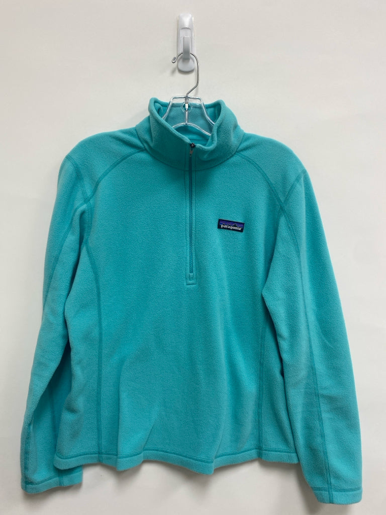 Patagonia Size S Aqua Quarter Button Fleece Ladies Jacket