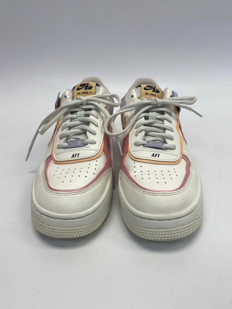 Nike  Size 11 White/Pink Orange Lace-up Sneakers