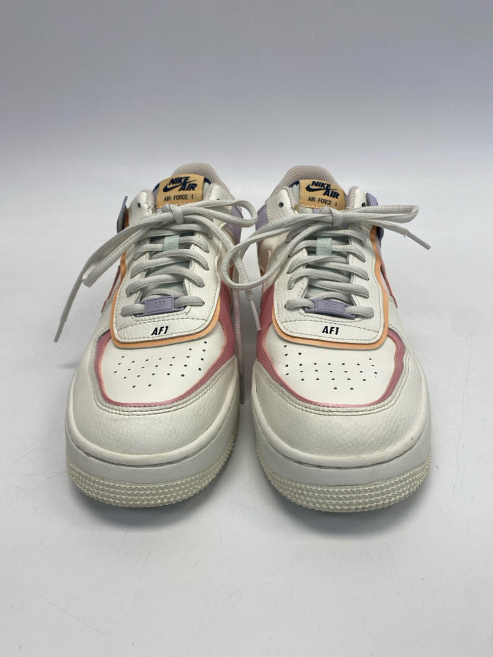 Nike  Size 11 White/Pink Orange Lace-up Sneakers