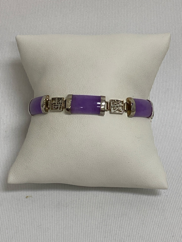 Purple Silver Stones Bracelet