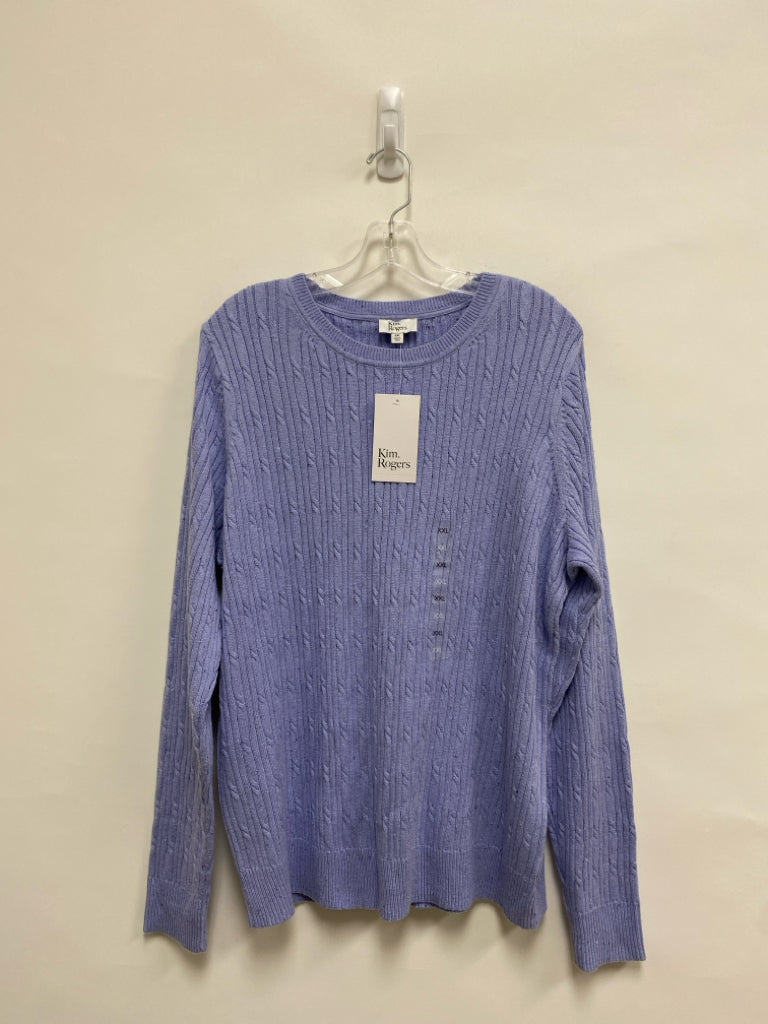 NWT Kim Rogers  SIZE  XXL Periwinkle Cable Knit Plus Size Sweater