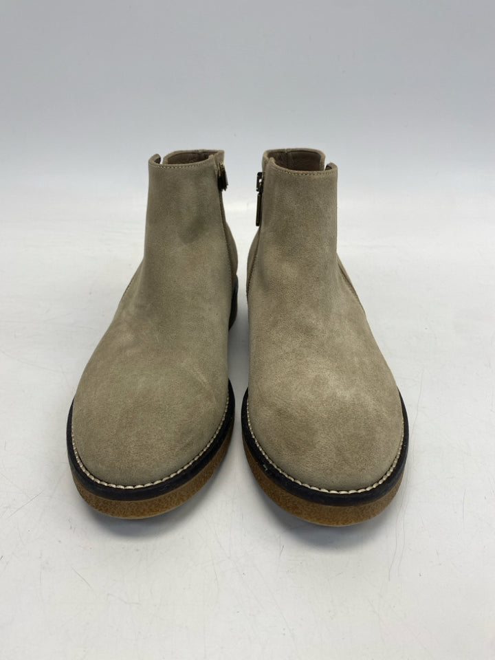 EU Shoe Size 39 Cream Side Zipper Boots