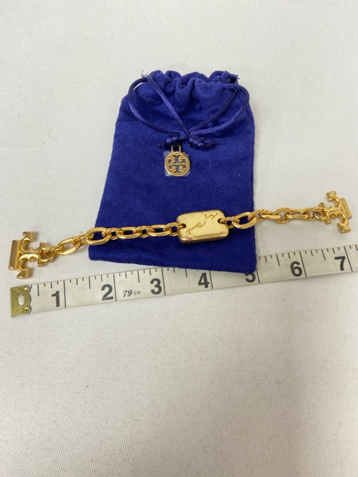 Tory Burch Gold Color Rectangle(s) Bracelet