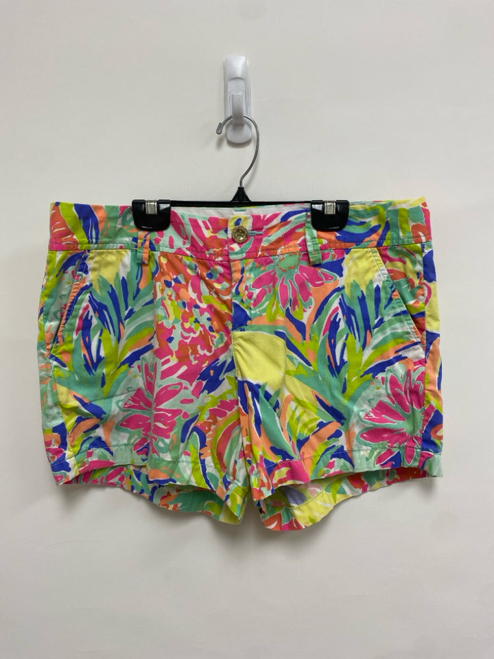 LILLY PULITZER Size 10 Pink Green Leaves Ladies Shorts