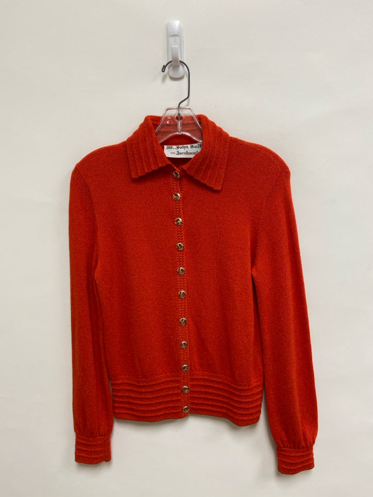 ST. JOHN Size S Orange Cardigan Ladies Sweater