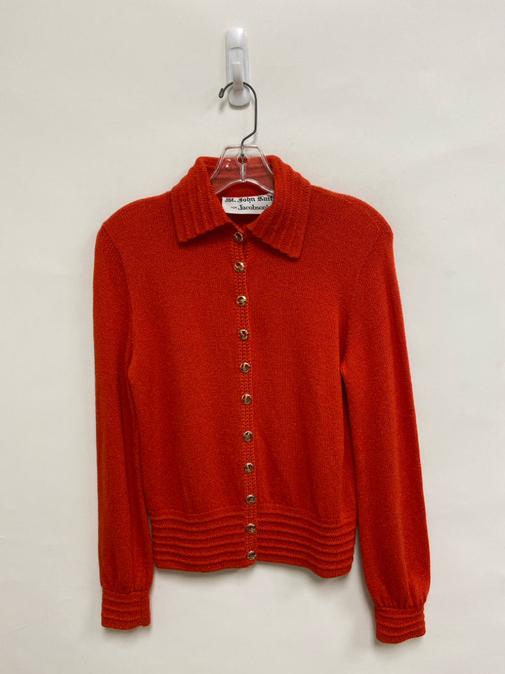 ST. JOHN Size S Orange Cardigan Ladies Sweater