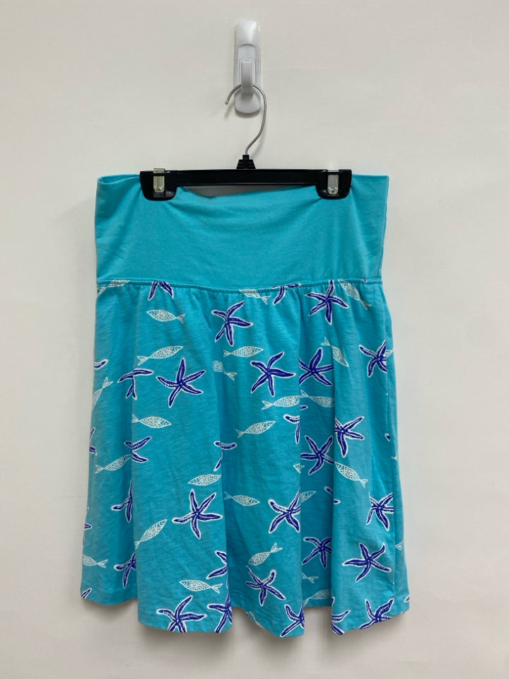 NWT Size S Aqua White/Blue Starfish Ladies Skirt