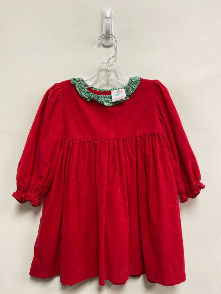 stitchy fish SIZE 4T Red Green/White Trimmed Corduroy Girl&