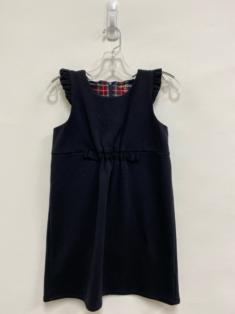 Lands End SIZE 6 Black Ruffles Sleeveless Girl&